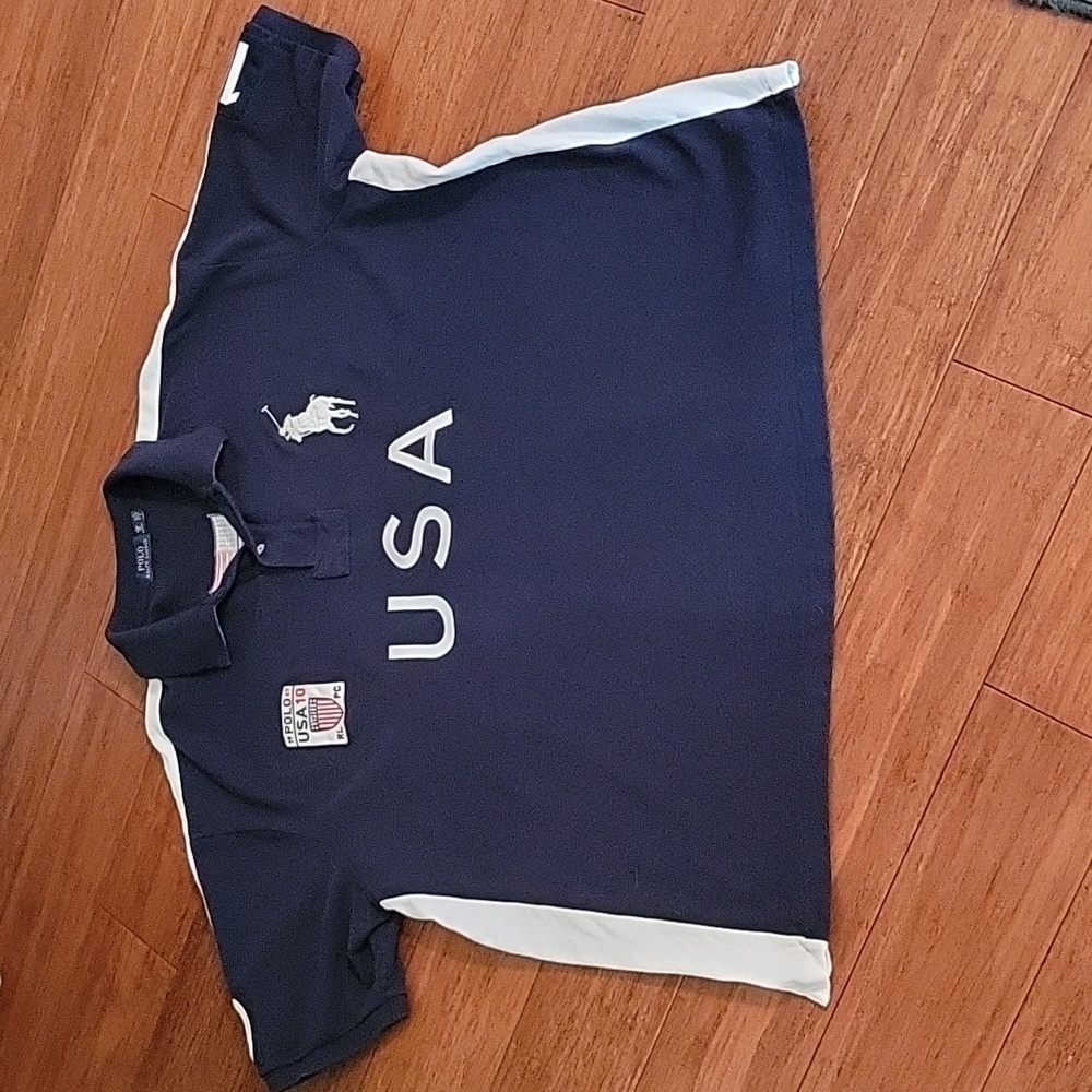 Polo By Ralph Lauren, Team USA #10, Polo Shirt, Navy, Size 4XB.